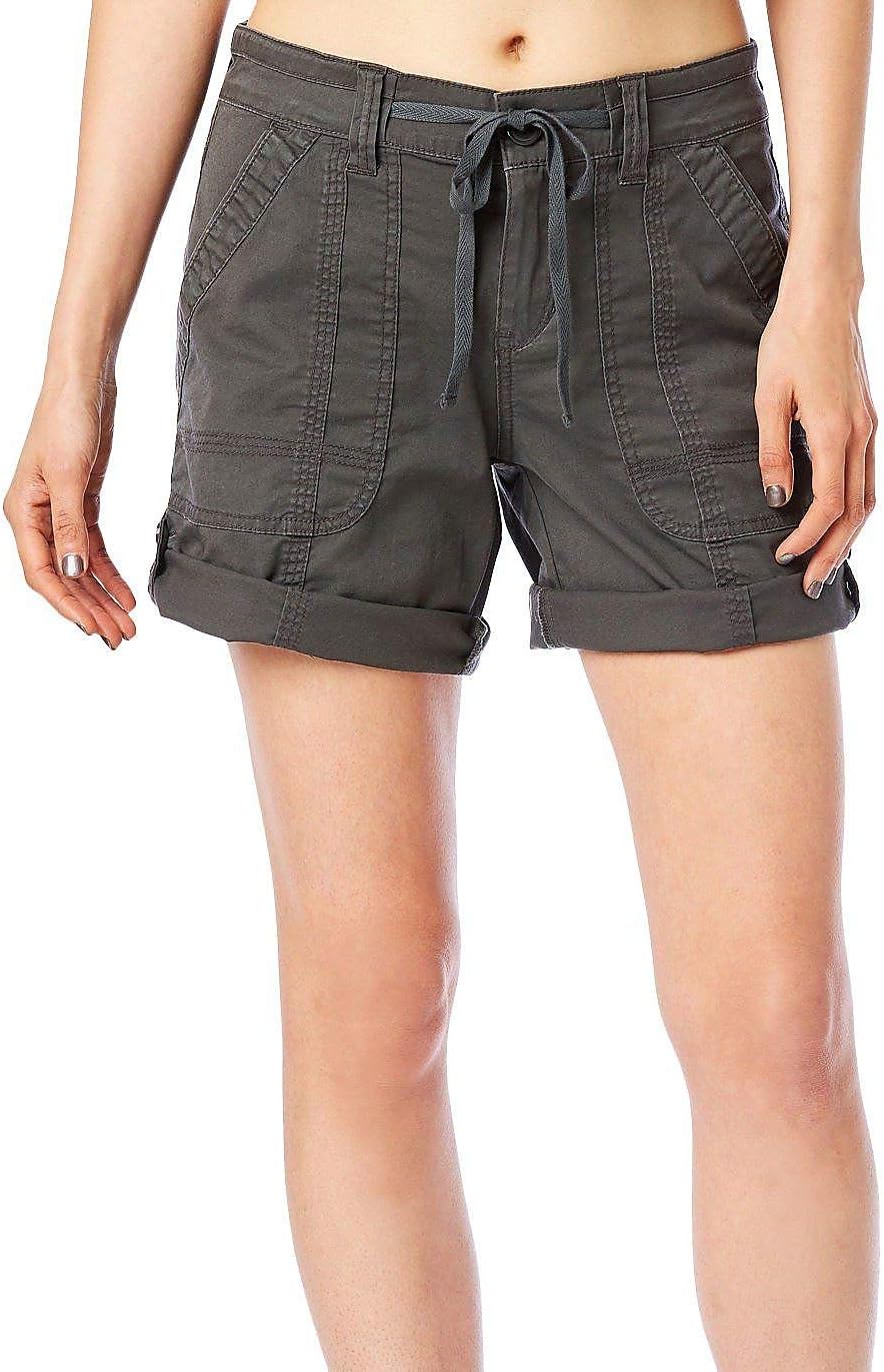 UNIONBAY Womens Stretch Twill Convertible Length Solid ShortCasual Shorts