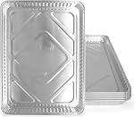 PLASTICPRO Aluminum Pans 10 Pack Disposable Cookie Sheets 13 x 17 Baking Pans Premium Quality Heavy Duty Sheet Pans