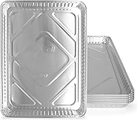 Vista 8 de PLASTICPRO Bandejas de Aluminio Paquete de 5 Bandejas Desechables para Galletas 9'' x 13'' Bandejas para Hornear de Calidad Premium Extra