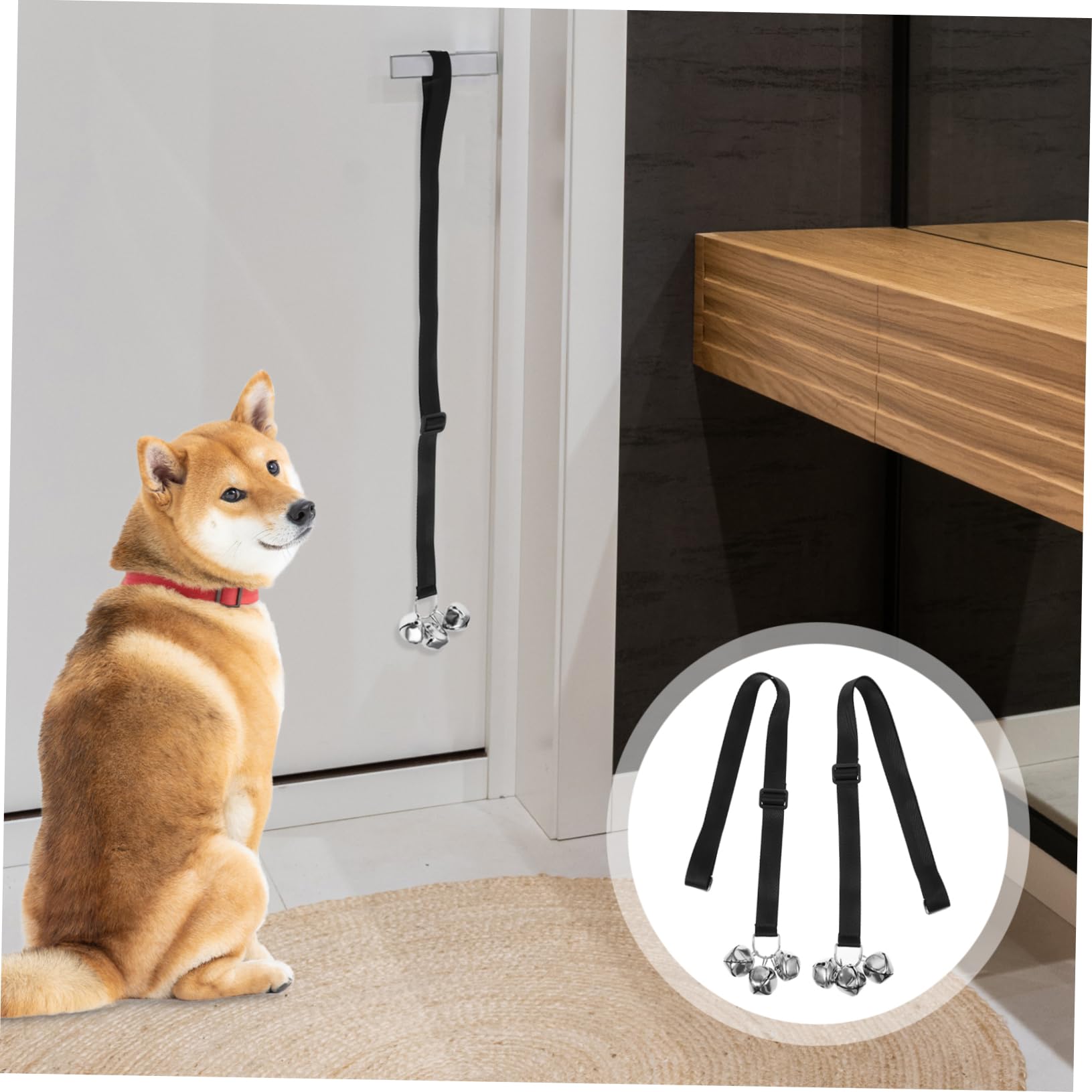 BESPORTBLE Loud Bell Dog Doorbell 2pcs Pet Doorbell Rope for Training with Adhesive Hooks