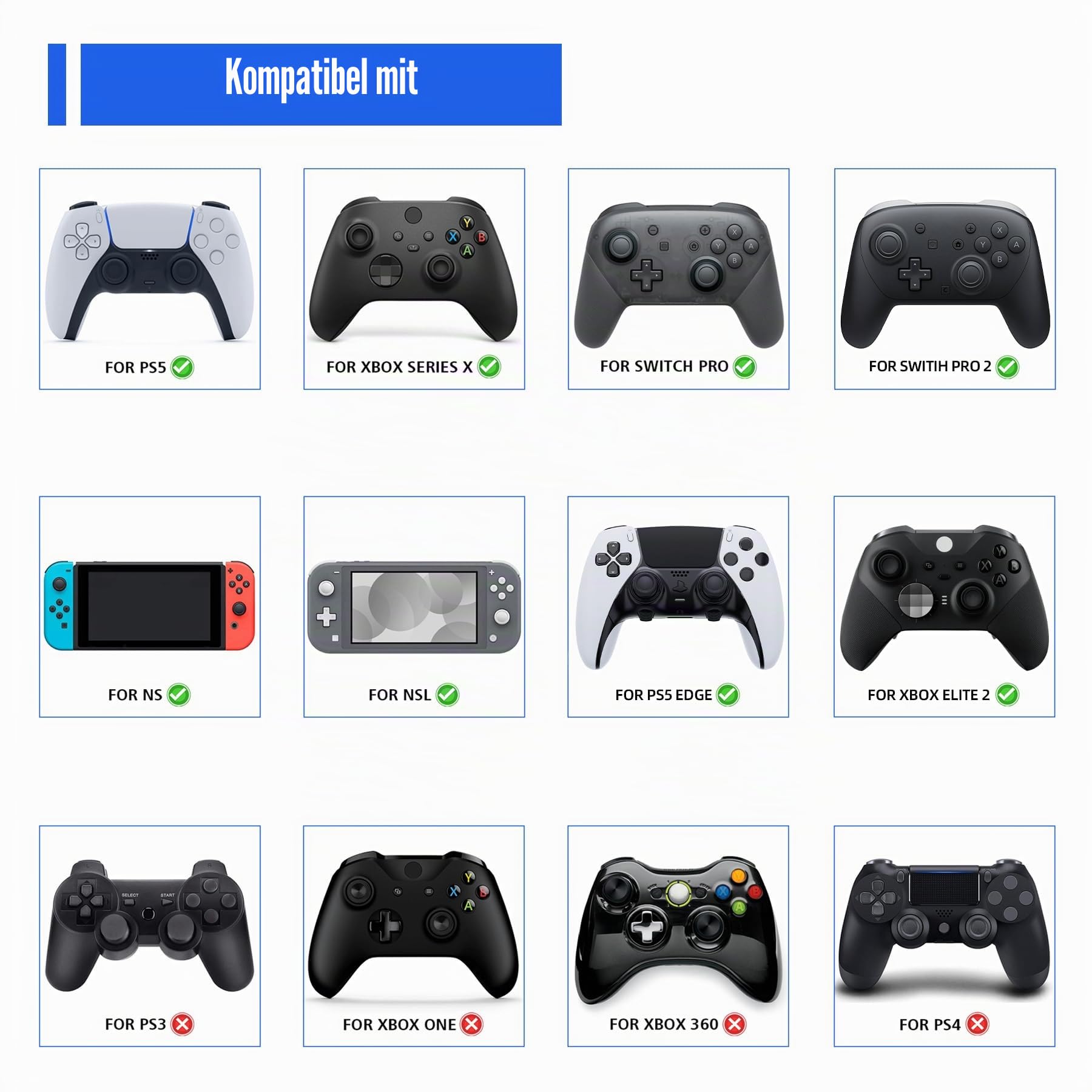 PlayVital 1M Beleuchtetes Ladekabel für PS5 Controller, USB Typ C Kabel für Gamepad, LED Leuchtdatenkabel für Xbox Core/Elite Series 2/Switch Pro Controlle