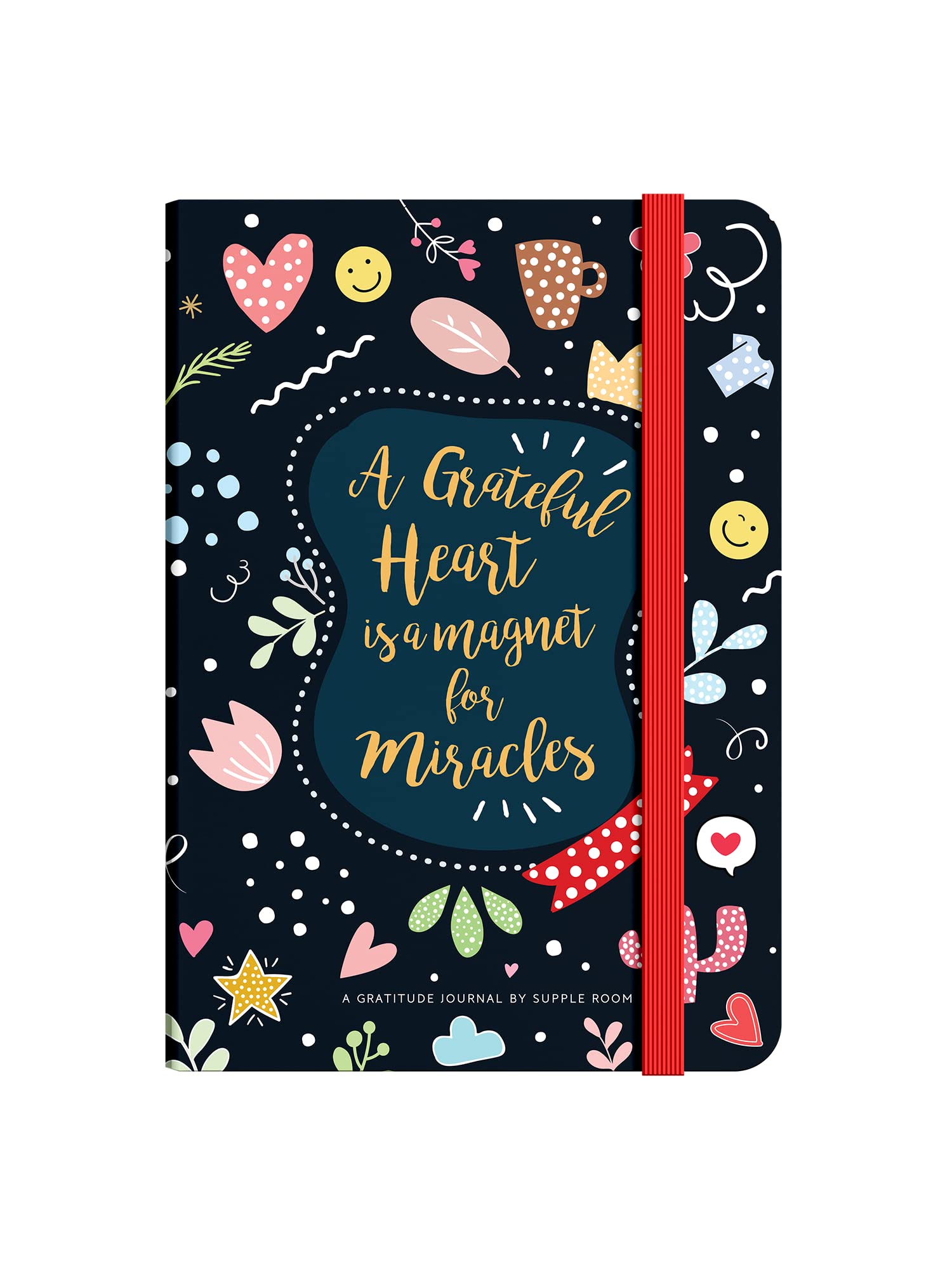 SR Supple Room "My Happy Place" Gratitude and Self Care Journal Diary Habit & Mood Tracker | A5 Size | Undated | Blue Cover