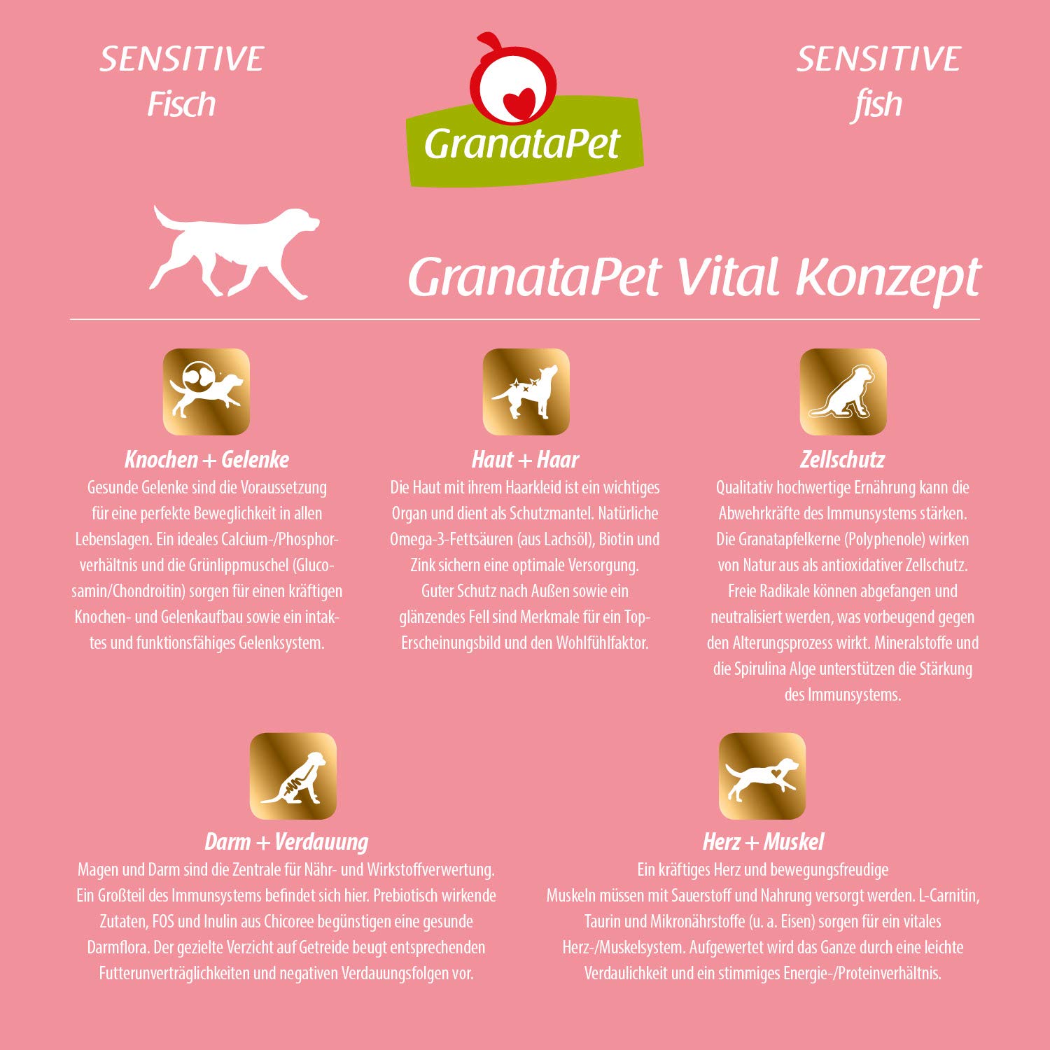 GranataPet Lieblings's Mahlzeit Fish Sensitive, Comida Seca para Perros, Comida para Perros sin Cereales y sin azúcares, pienso Completo, 10 kg