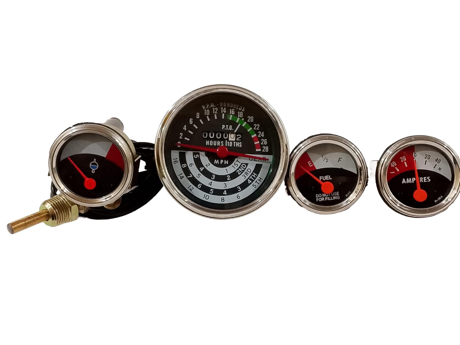 Gauges Set fits for JD 1010 Row Crop Utility Dozer Tacho Temp Fuel Amp Gauge After Market Product