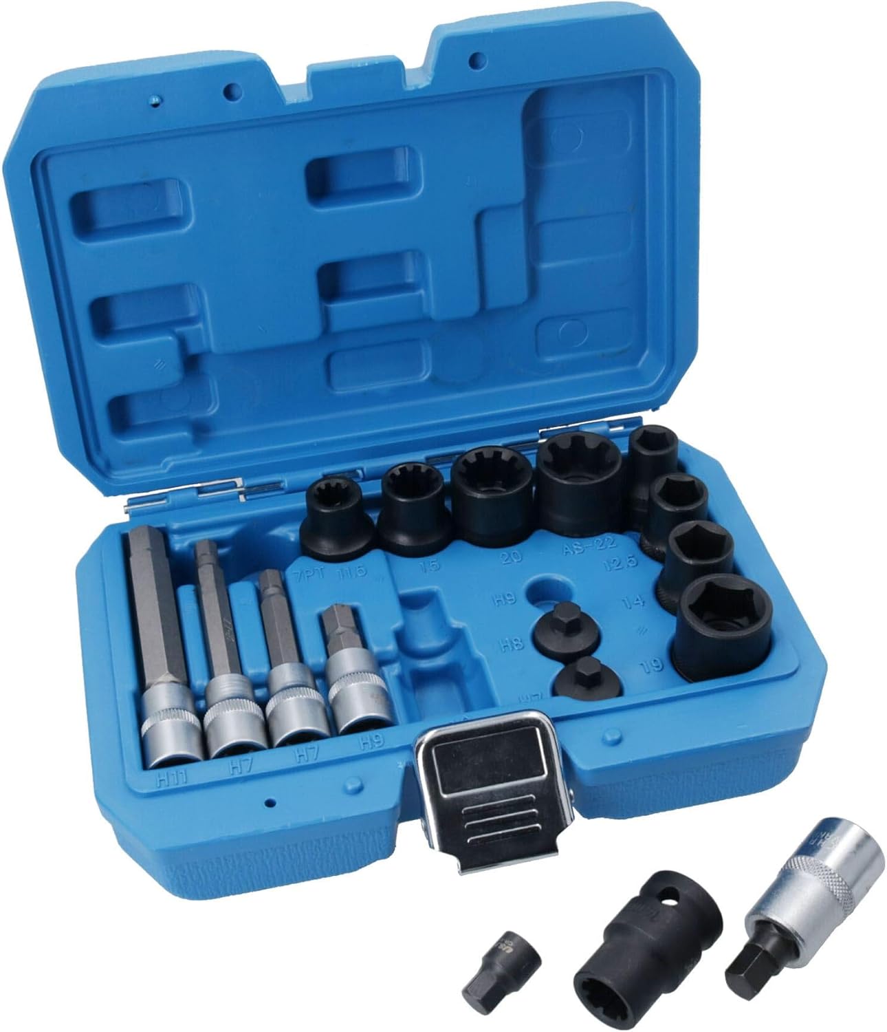 17pc Brake Caliper Socket and Bit Master Set Hex Pentagon Brake Pad Removal