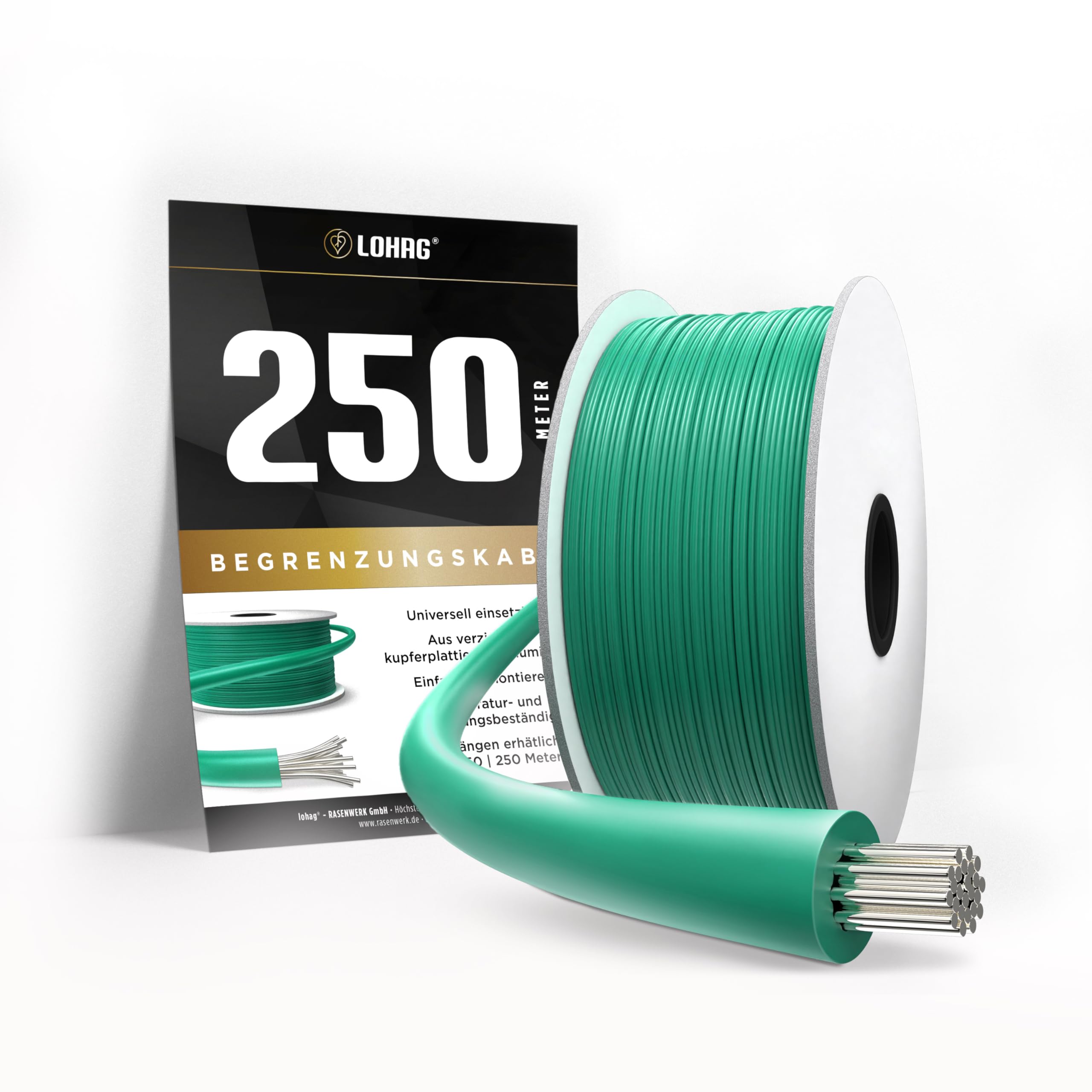 Cable perimetral Universal de 250 m para cortacésped: Compatible con Robot cortacésped Gardena, Worx Landroid y Otros. - Cable para cortacéspedes - Accesorio Ideal para tu Robot