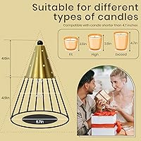 Vista 6 de Lámpara calentadora de velas con temporizador, regulable, regalo del día de San Valentín, calentador de velas de altura ajustable, lámpara de vela