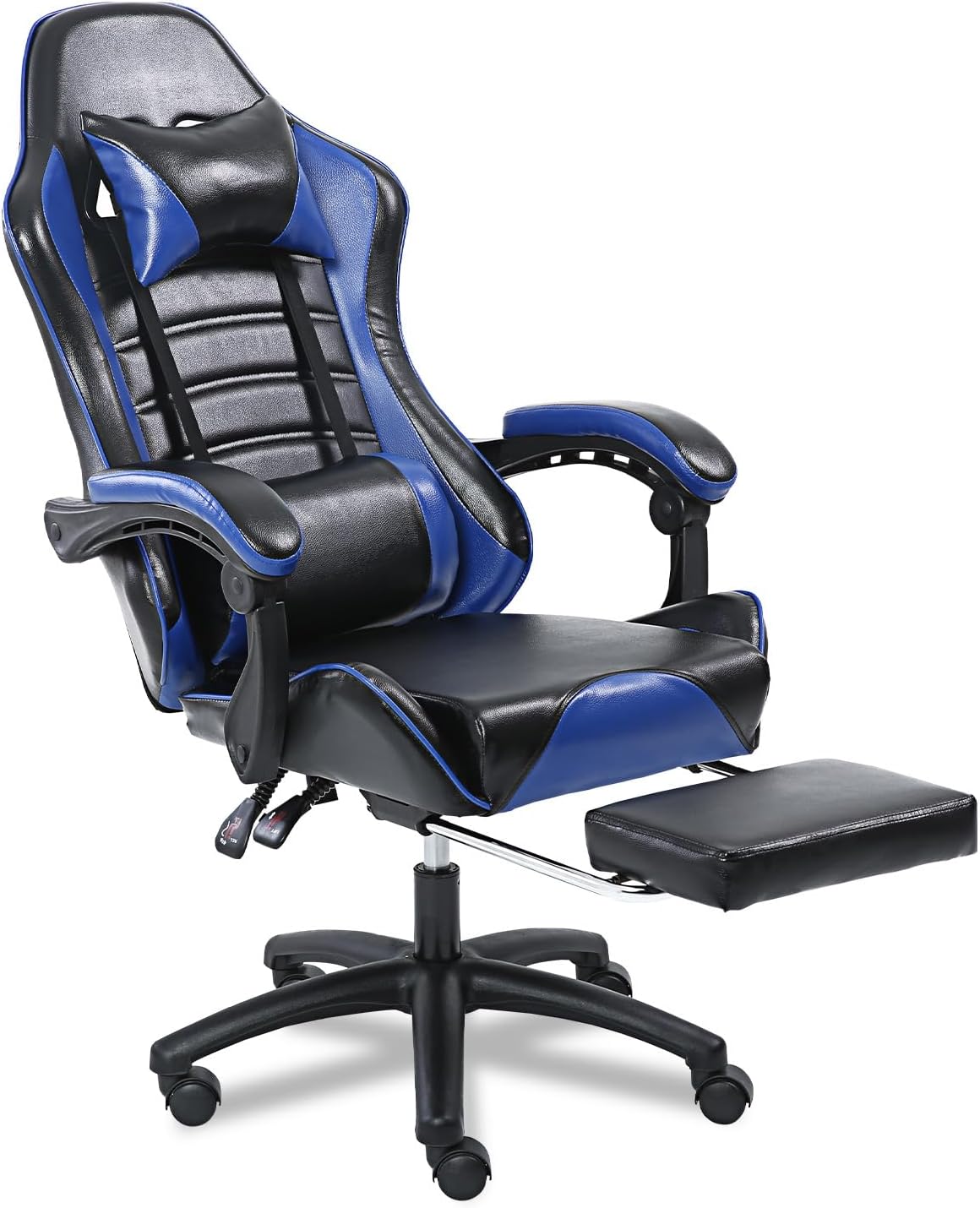 Gaming Chair with Footrest, PU Leather Video Game Chairs