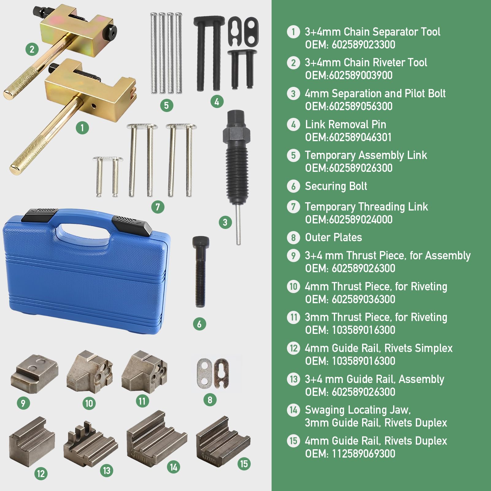 Utensile per rivettare la Catena di distribuzione Compatibile con M-ercedes M271 M272 M102 M103 615 616 per rinnovare e rivettare Le Catene di distribuzione del Motore