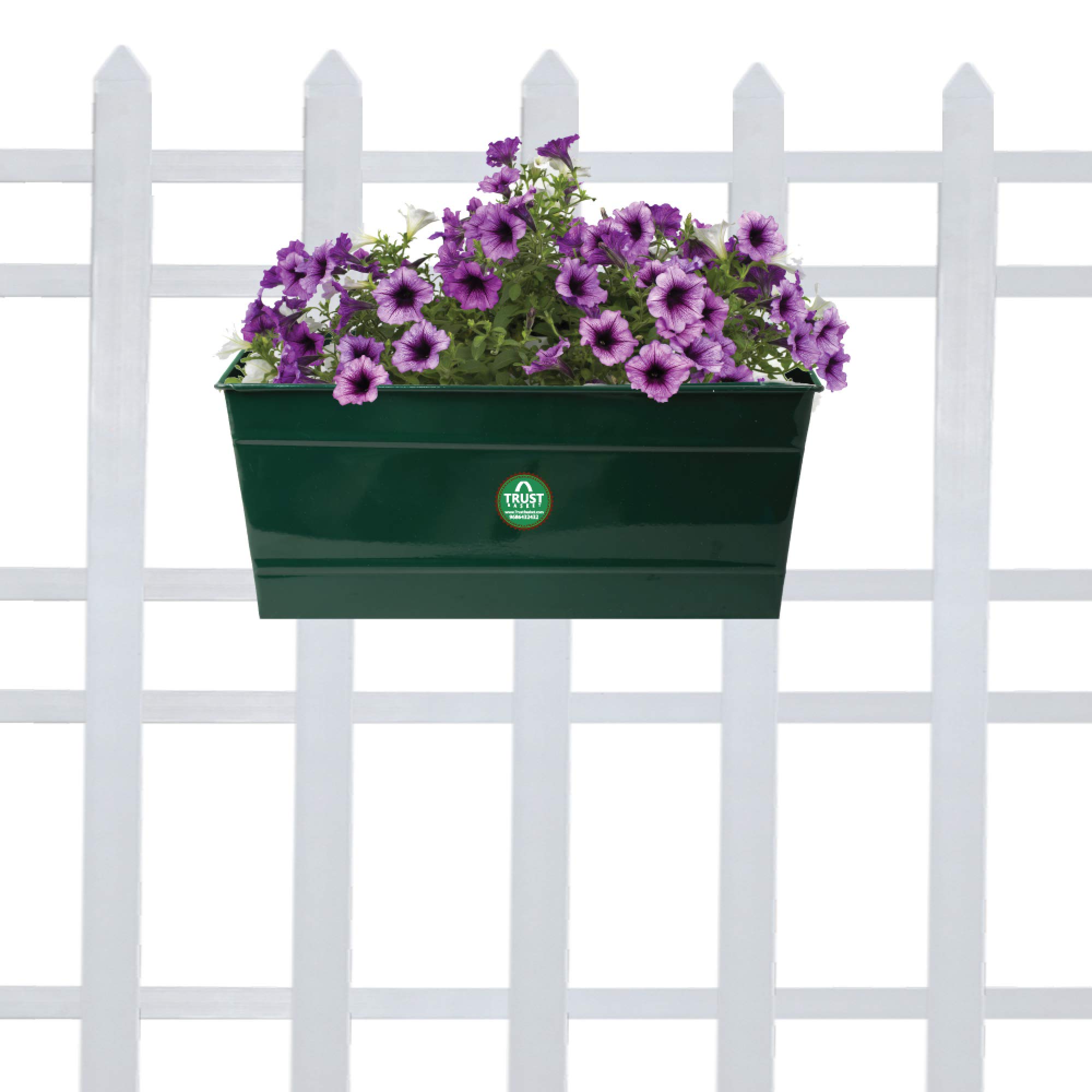 TrustBasket Rectangular Railing Planter 12 Inch Dark Green|Heavy Duty Highly Durable Plant containerGamla for Indoor Home Decor & Outdoor Balcony Garden (B01DUI73SA) Amazon Price History, Amazon Price Tracker