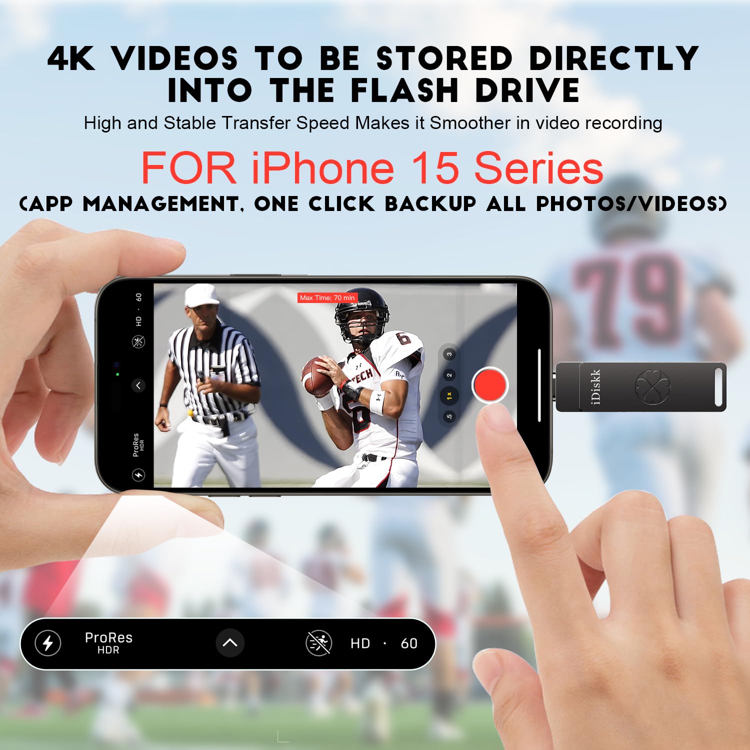 iDiskk 1T B - Chiavetta flash super veloce per dispositivi iOS e Android - Dettaglio