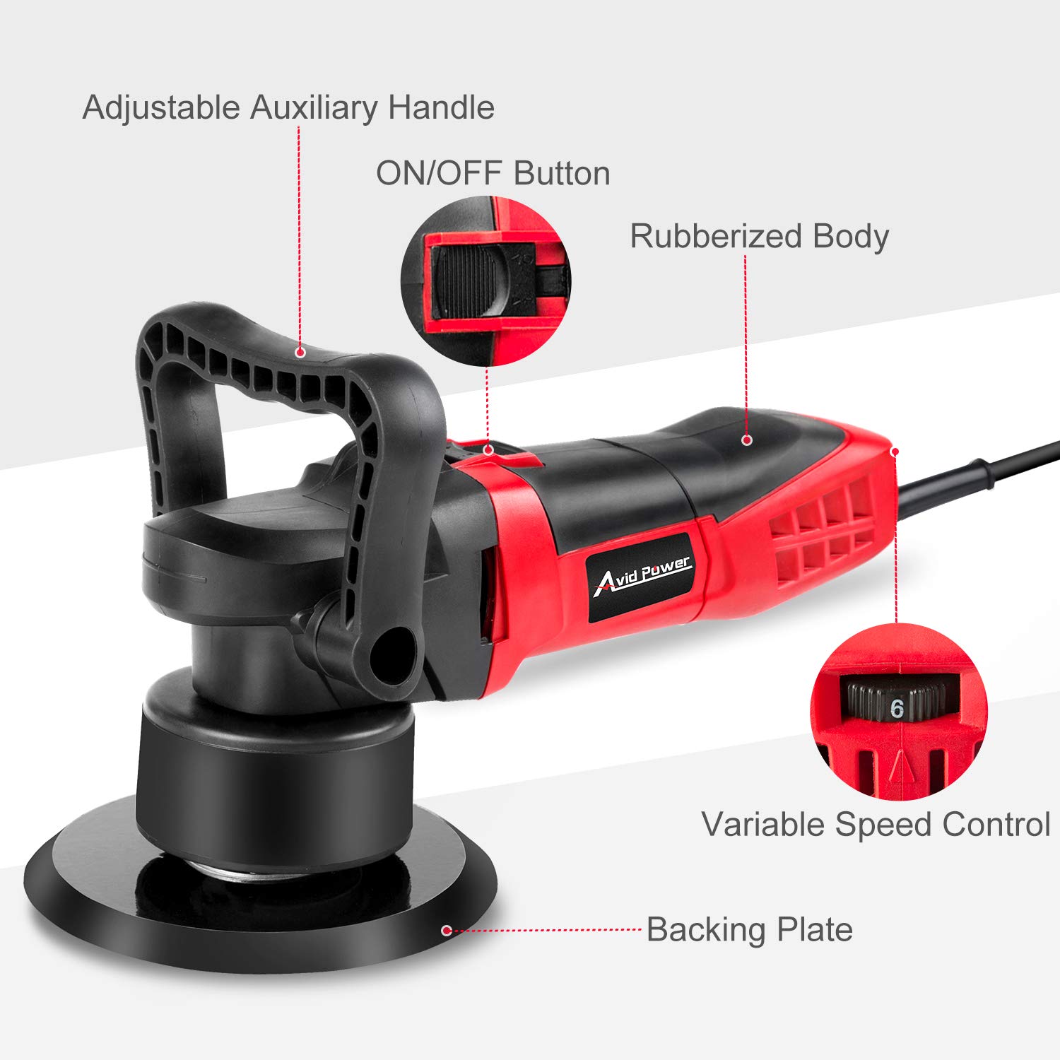 AVID POWER Buffer Polisher, 6inch Dual Action Polisher Random Orbital