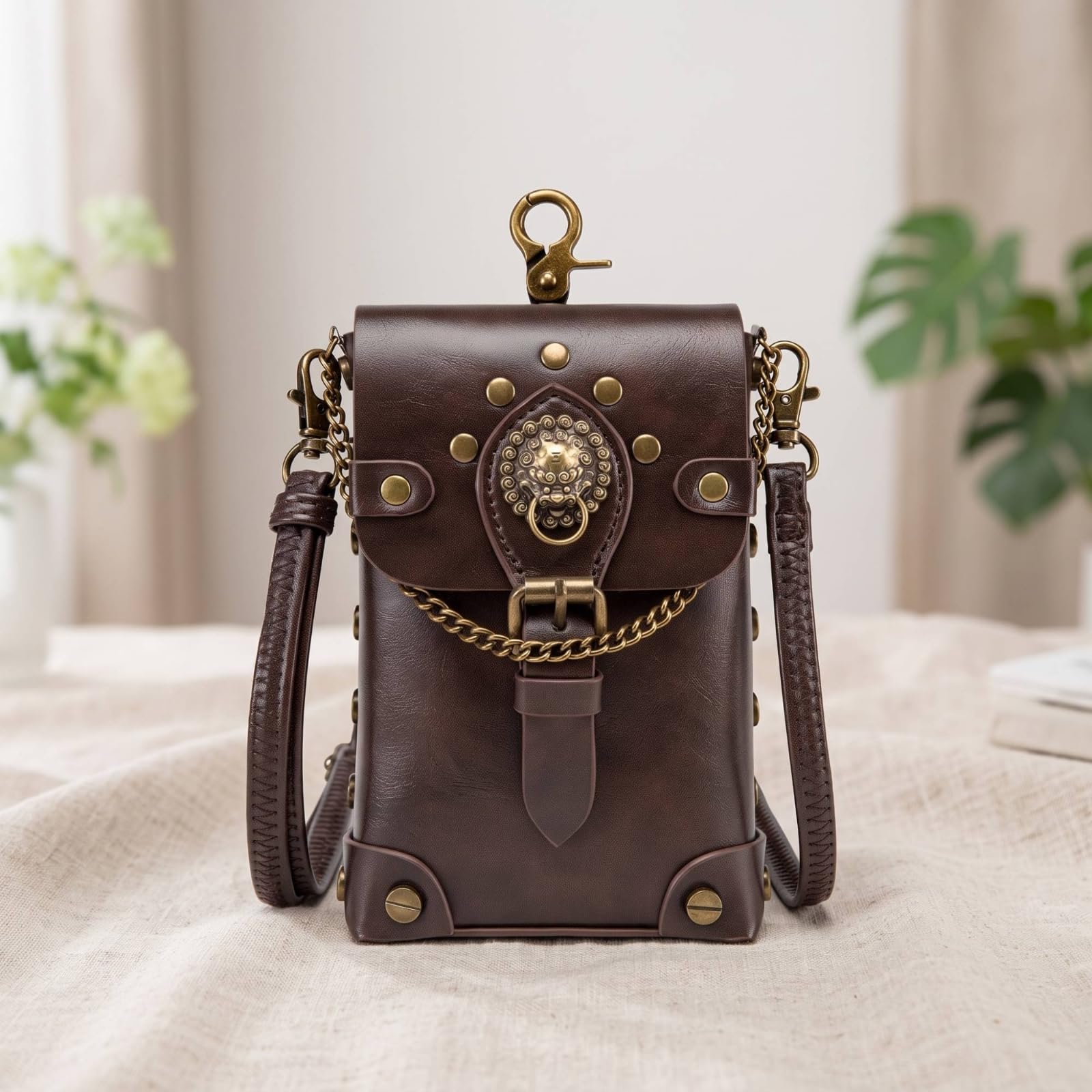 predolo Mini Bolso Retro Bolso con Cordones Estructurado para Cosplayers, Mujeres, Conciertos