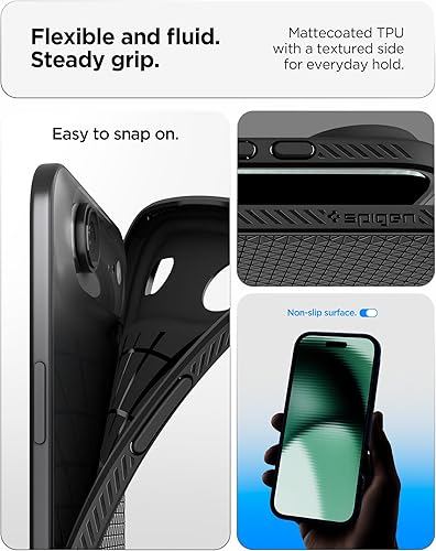 Vista 147 de Spigen Liquid Air - Funda diseñada para iPhone 13 Pro Max (2021), color negro mate