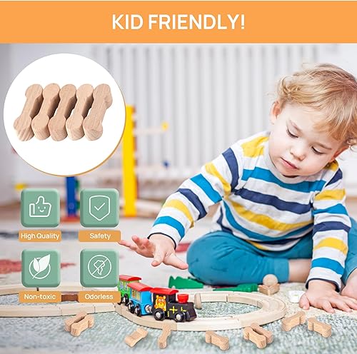 Miniatura 3 de 25 adaptadores de madera para huesos de perro, piezas de pista de tren para adolescentes, compatible con todos los juegos de rieles de tren de madera