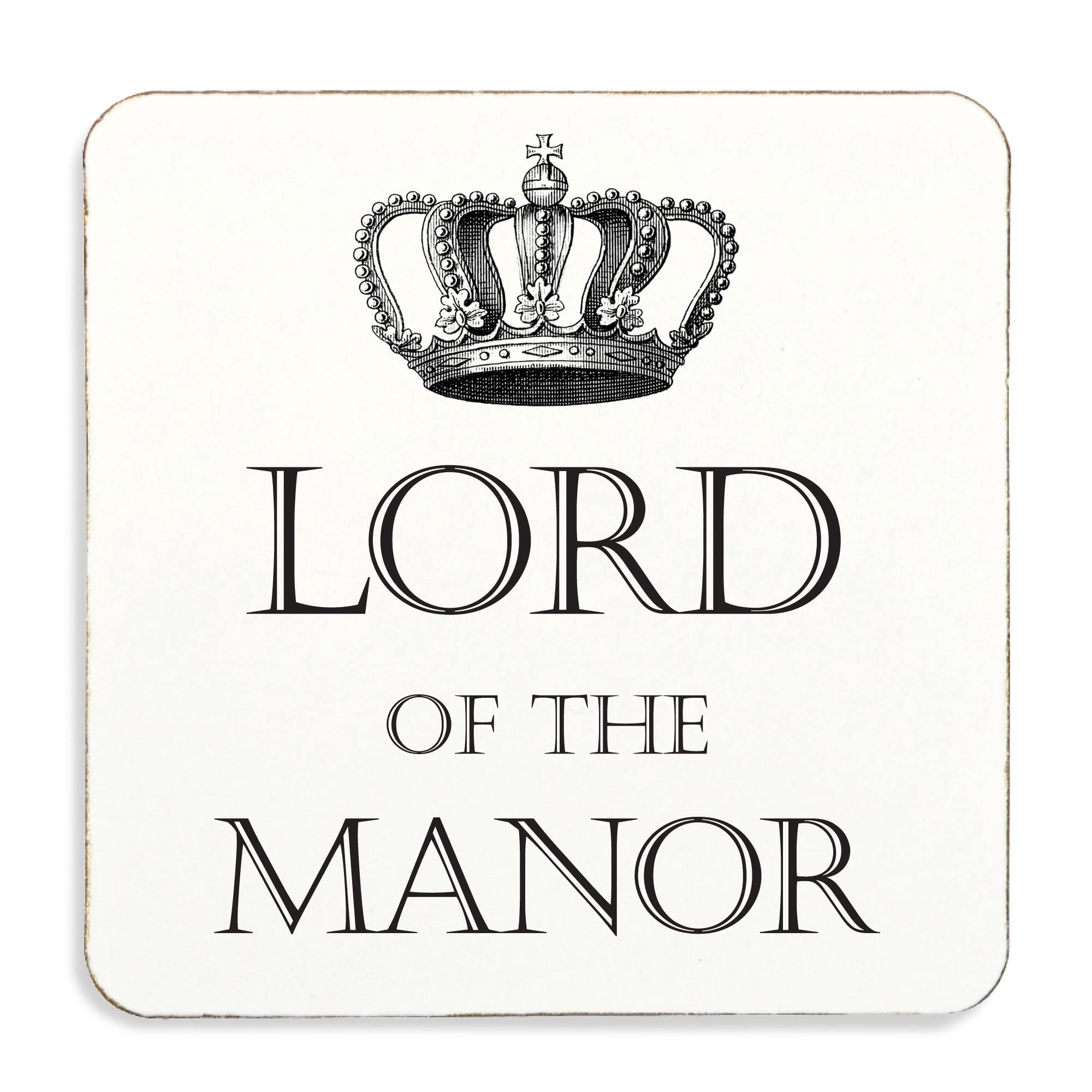 60 Second Makeover White Limited Lord Of The Manor Coaster, Cork Back