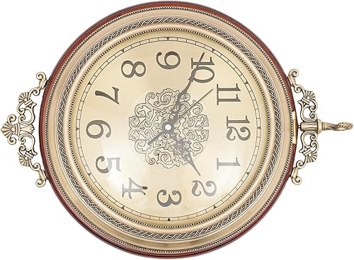 Miniatura 2 de Relojes de pared grandes, reloj de metal marrón con ciervo, decoración de pared, reloj de pared de aleación de doble cara para interiores y