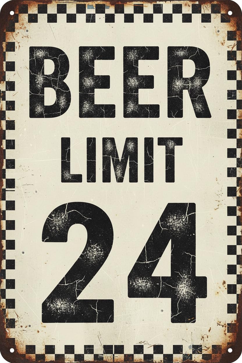 Beer Limit 24 Bar Sign Tin Sign, 8x12 Inch Man Cave