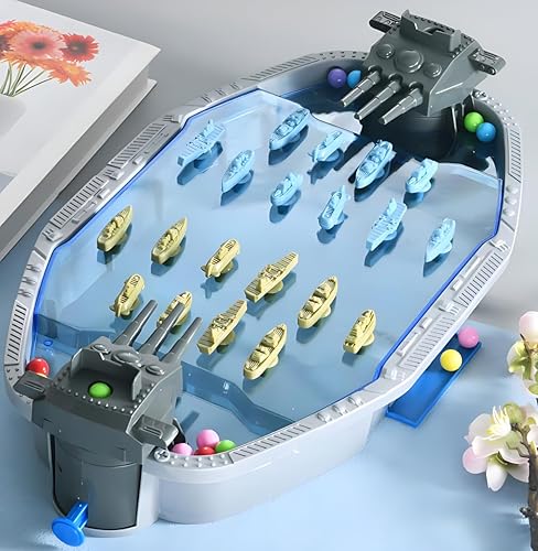 Miniatura 2 de Naval Battleships Juego de disparos, juego de disparos de buques de guerra de mesa para 2 jugadores, juego competitivo de batalla para mayores de 6