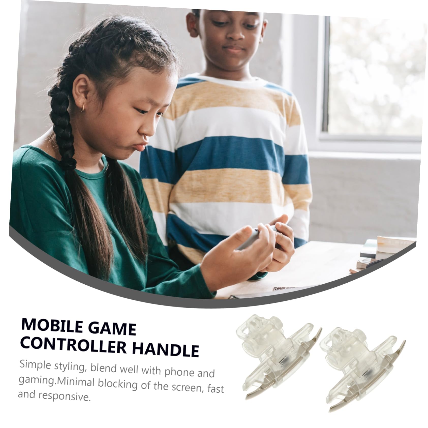Manette De Jeu pour Smartphone Tirs, Déclencheur Mobile, Accessoire Transparent, Pince Réglable, Compatible Téléphone Portable, Jeu Shooting, Ensemble 2 Pièces