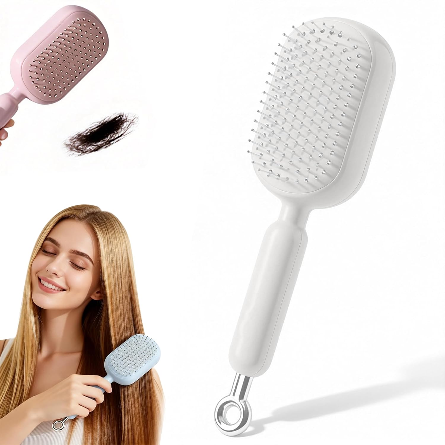 liulujun Retractable Self-Cleaning Scalp Massage Brush - 2026 Upgrade Anti-Static Air Cushion Comb for Curly Wet Dry Hair