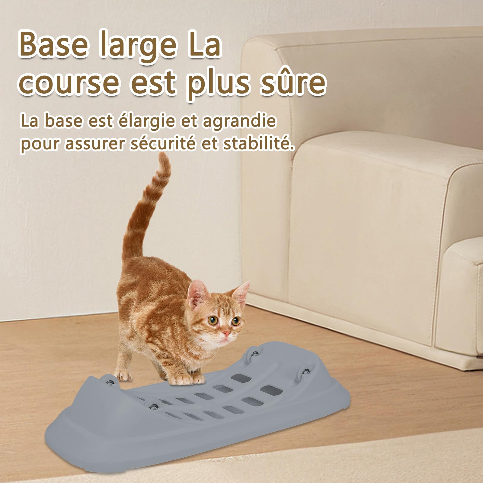 Rueda de ejercicio para gatos 80 cm, cinta de correr para gatos, cojines de rascado, cinta de correr de seguridad, gatito, para correr, caminar, entrenamiento (gris)