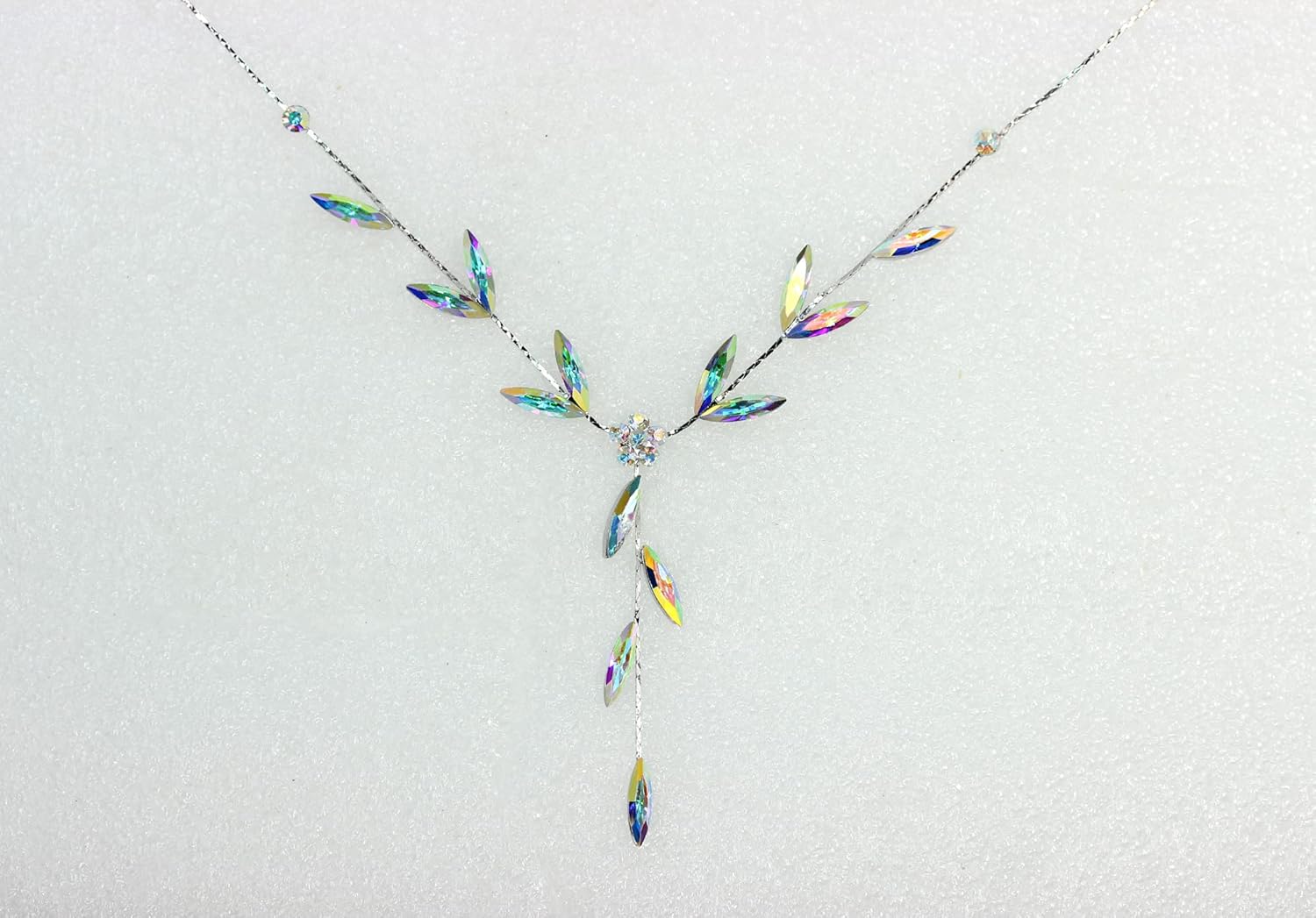 Faship Gorgeous Rhinestone Crystal Floral Necklace Earrings Set - Image 3