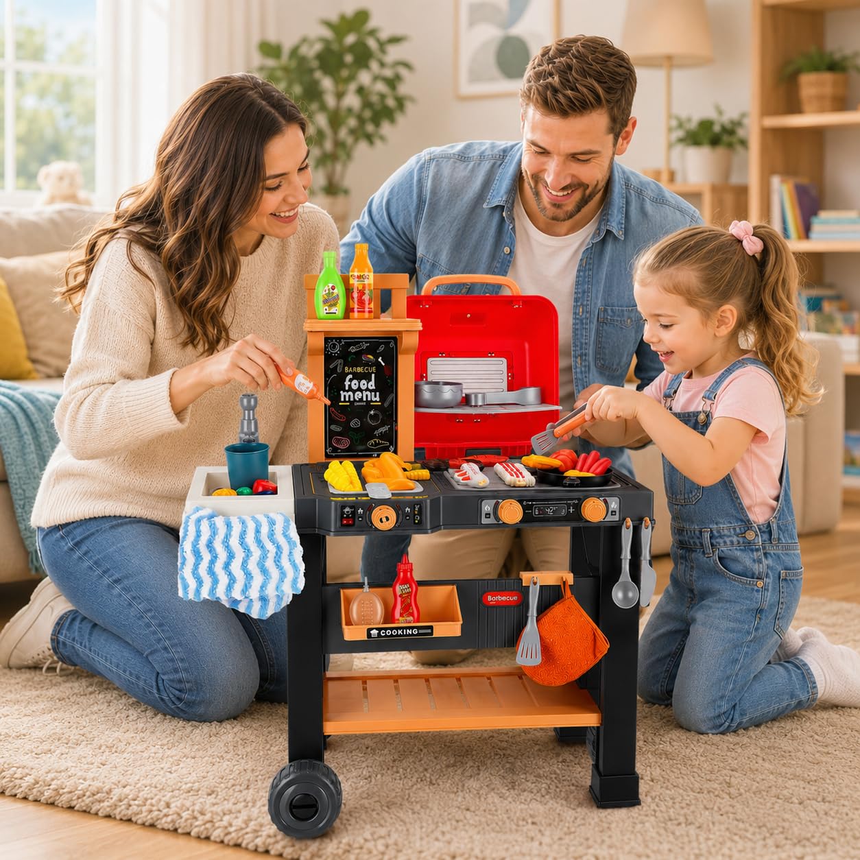 Barbecue Jouet Enfants, Ensemble de Jouets de Cuisine d'extérieur
