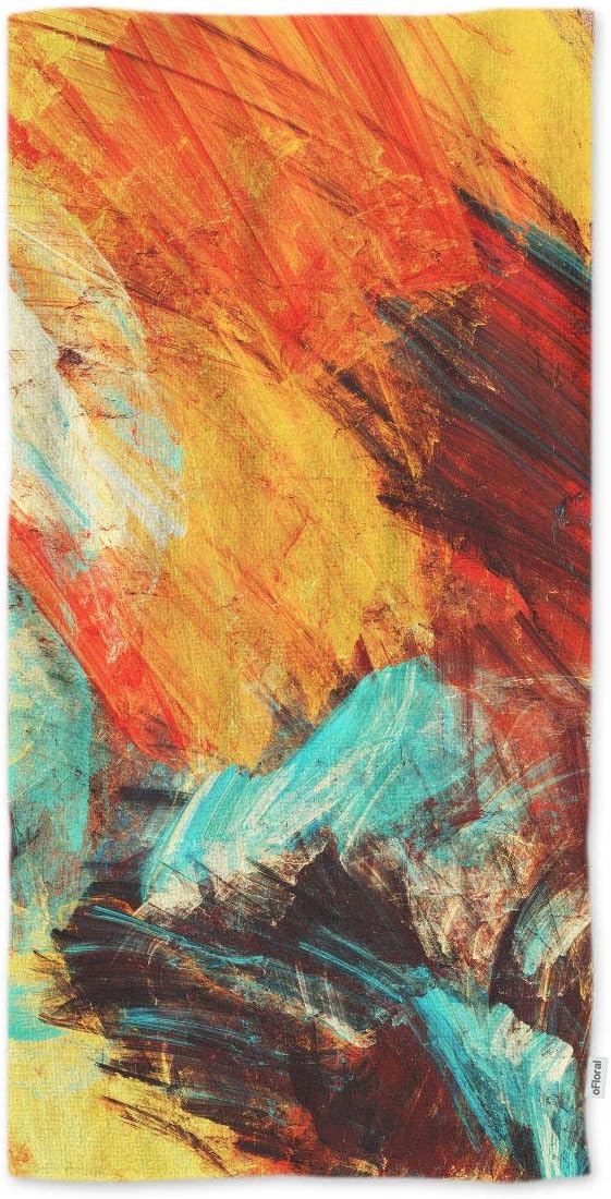 oFloral Bright Artistic Splashes Hand Towels,Abstract Painting Multicolor Dynamic Modern Futuristic Pattern Soft Comfortable Towel for Bath/Kitchen/Yoga/Golf/Hair Towel 15X30 Inch
