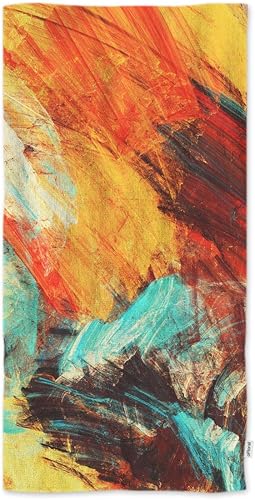 oFloral Bright Artistic Splash - Toallas de mano, pintura abstracta, multicolor, dinámica, moderna, patrón futurista, toalla suave y cómoda para