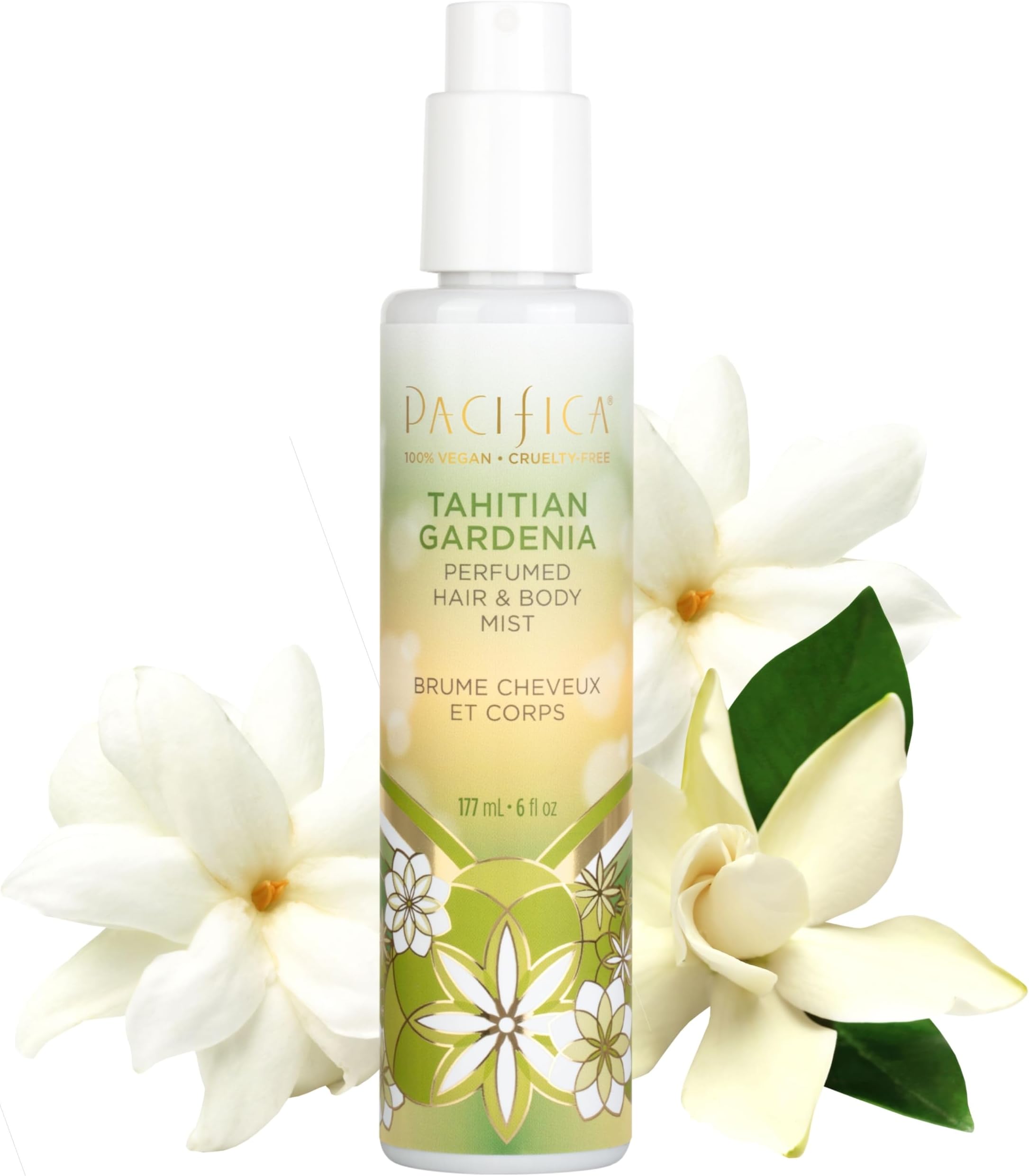Pacifica Beauty, Tahitian Gardenia Hair Perfume & Body Spray, Citrus Gardenia and Jasmine Notes, Clean Perfume & Fragrance, Vegan & Cruelty Free, Phthalate-Free, Paraben-Free