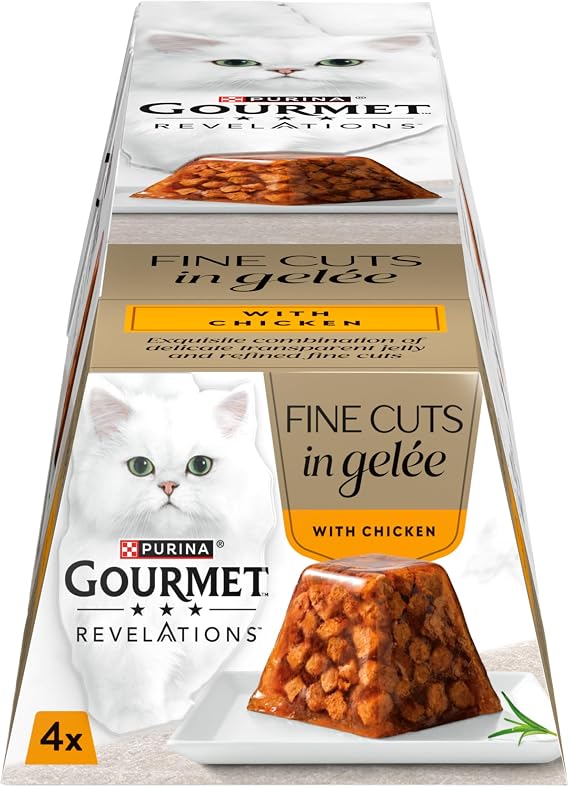GOURMET Revelations Fine Cuts in Jelly Chicken Wet Cat Food 4x57g (Pack of 6)