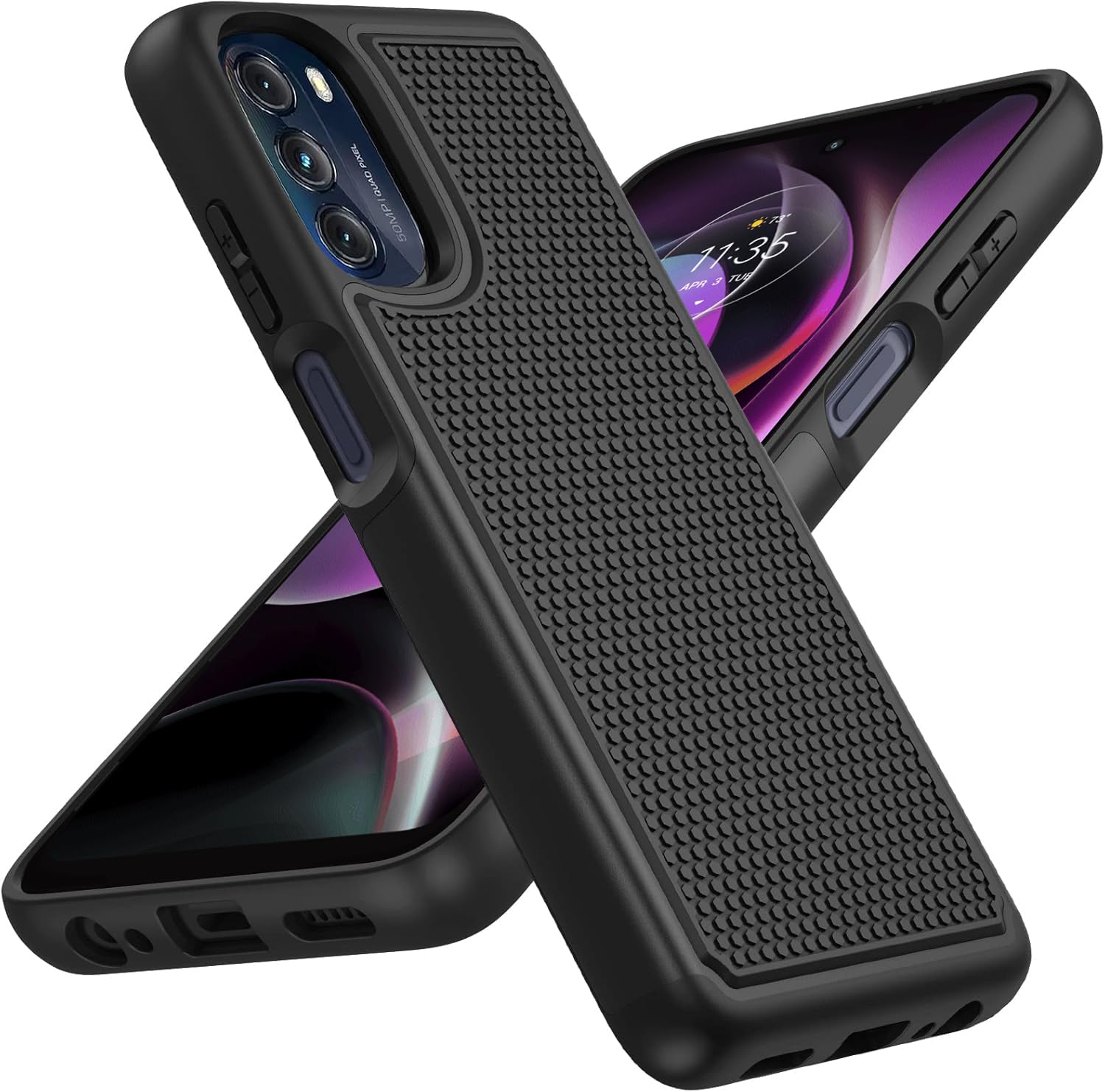BNIUT for Motorola Moto G 5G 2022 Case: Dual Layer Shockproof Heavy Duty Protection | Military Grade Drop Proof Protective Phone Cases | Hybrid Hard Shell with Sturdy Durable Texture - Black