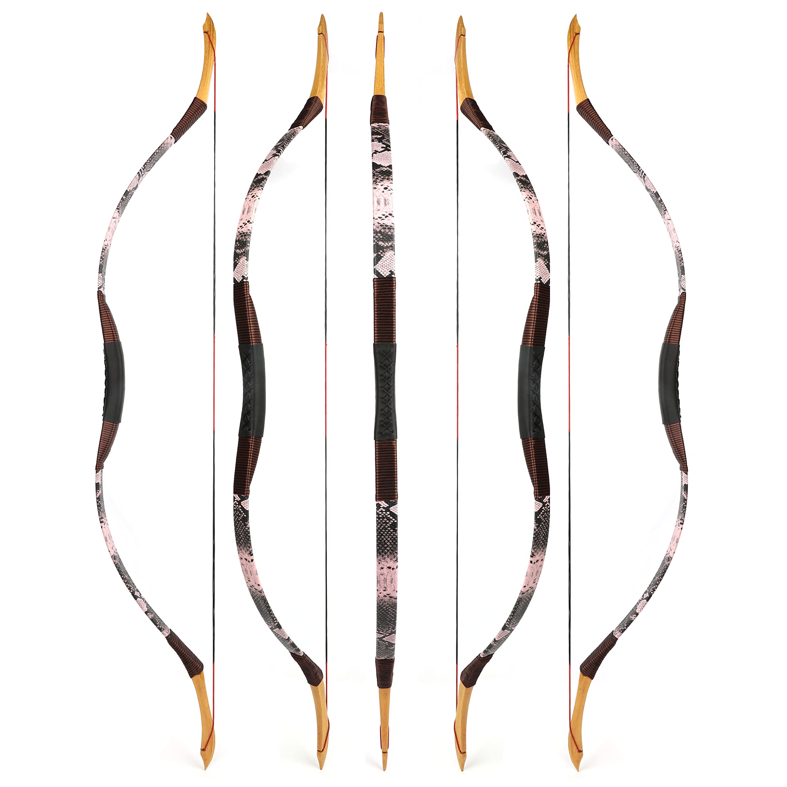 Traditional Hunting Longbow | Handmade Wooden Mongolian Style Bow | Adults Youth Beginners | Ambidextrous‌