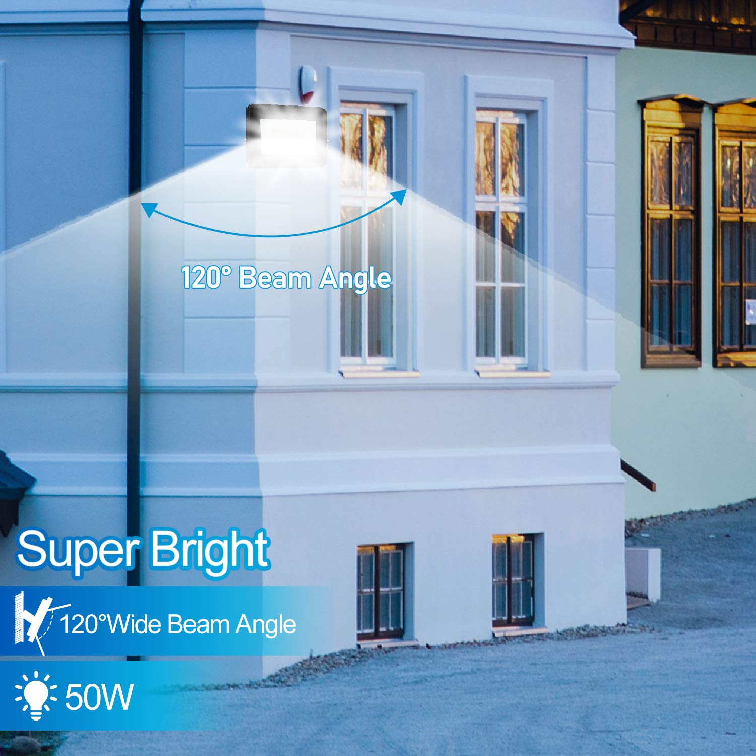 Randaco Proyector LED Exterior, 50W 4250LM 6000K Blanco Frío Super Brillante Focos LED Exterior, Impermeable IP66 Resistente al agua Foco LED para Patio,Estadio, Paquete de 10 (Sin Enchufe)