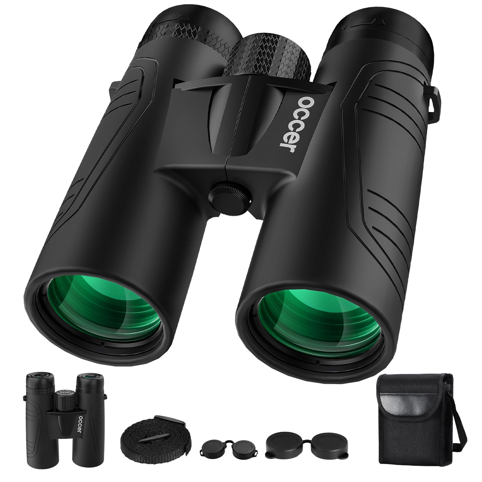 15x42 Fernglas Erwachsene für Safari - Occer Klein Fernglas mit großer Sicht - Großes Okular HD Ferngläser für Jagd Vogelbeobachtung Reisen Wildtiere Wandern