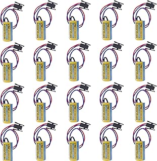(20Pack) 3.6V 1700mAh MR-BAT ER17330V PLC Replacement Battery with Plug Non-Rechargeable for A6BAT FANUC CNC System Power