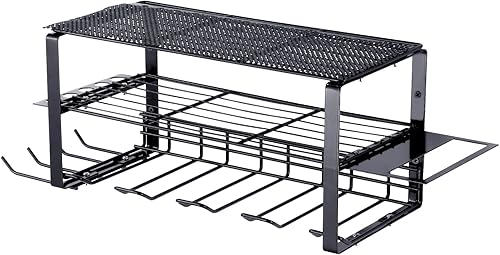 Miniatura 9 de VEVOR Organizador de herramientas eléctricas, 4 ranuras, 3 capas, soporte de pared para taladro inalámbrico, resistente a la corrosión, estante de