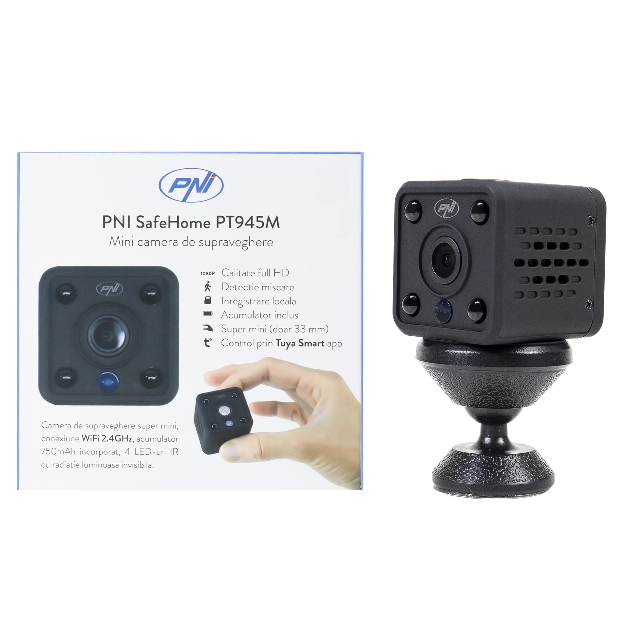 Mini kamera do monitoringu PNI SafeHome PT945M 1080P WiFi, sterowanie Internetem, dedykowana aplikacja Tuya Smart
