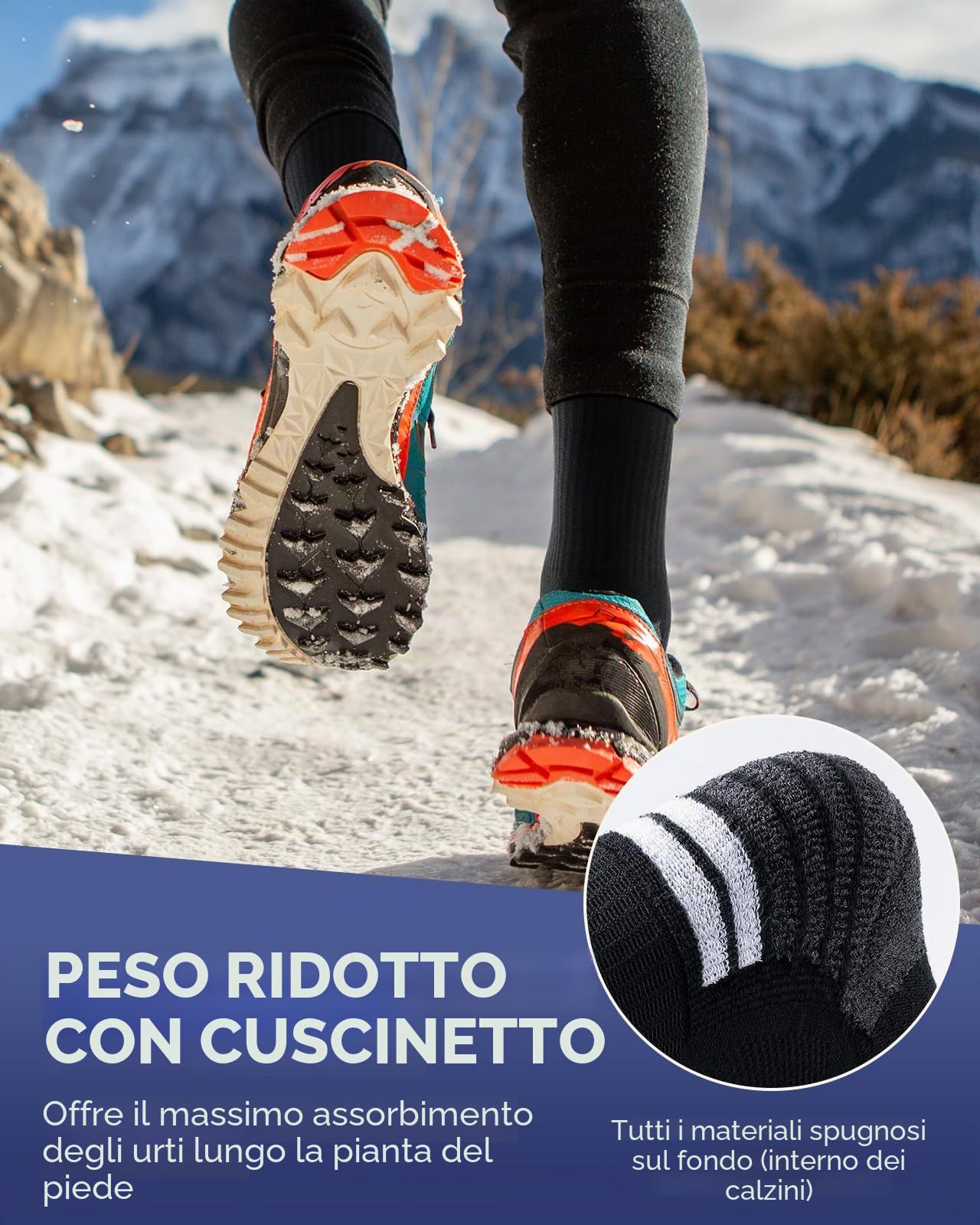 Benirap Calzini Sportivi Caldi calzini Uomini Donne 6 Paia Calzini da Trekking Calzini Cotone Traspirante Alte Prestazioni Trainer funzionali Calzini sportivi