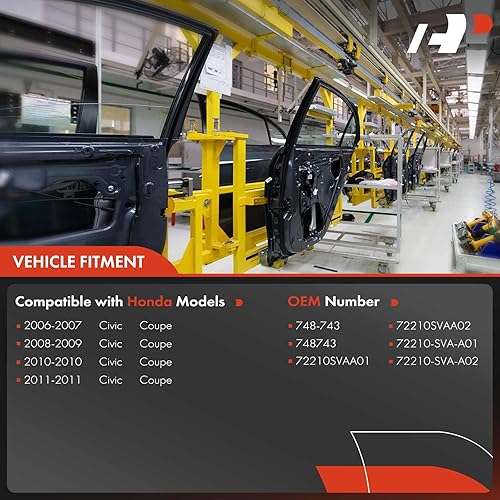 Miniatura 3 de A-Premium Elevalunas eléctrico con motor compatible con Honda Civic 2006-2011 Coupe, lado del pasajero delantero derecho