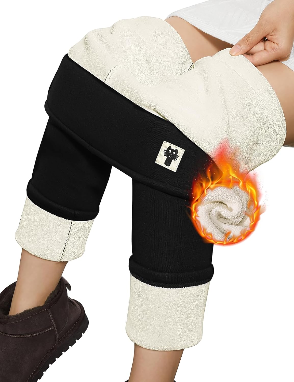 Yuson Girl Fleece Lined Leggings Women Winter Warm Thermal Tights High