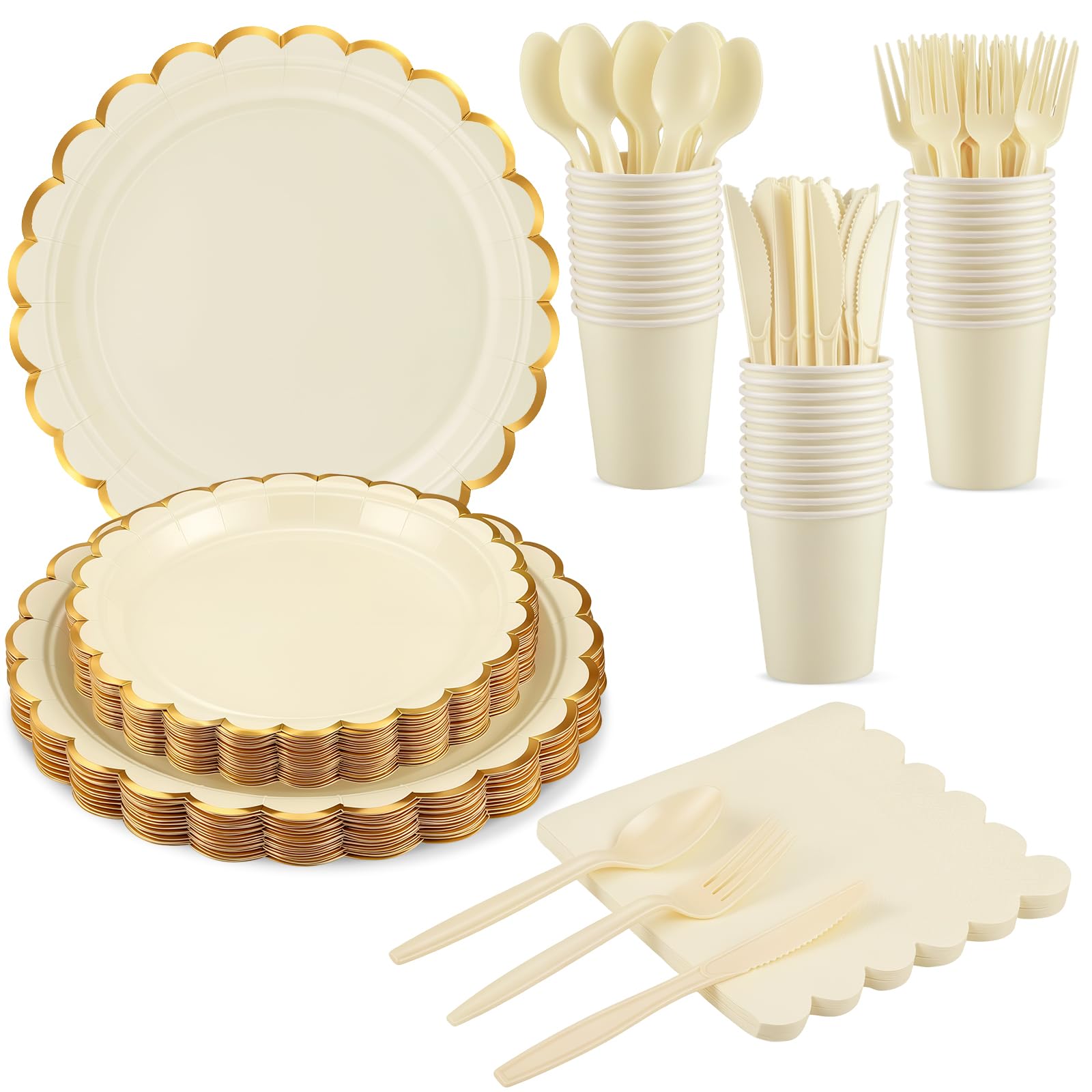 Sage Green Party Plates & Cups Set - 25 Piece -16