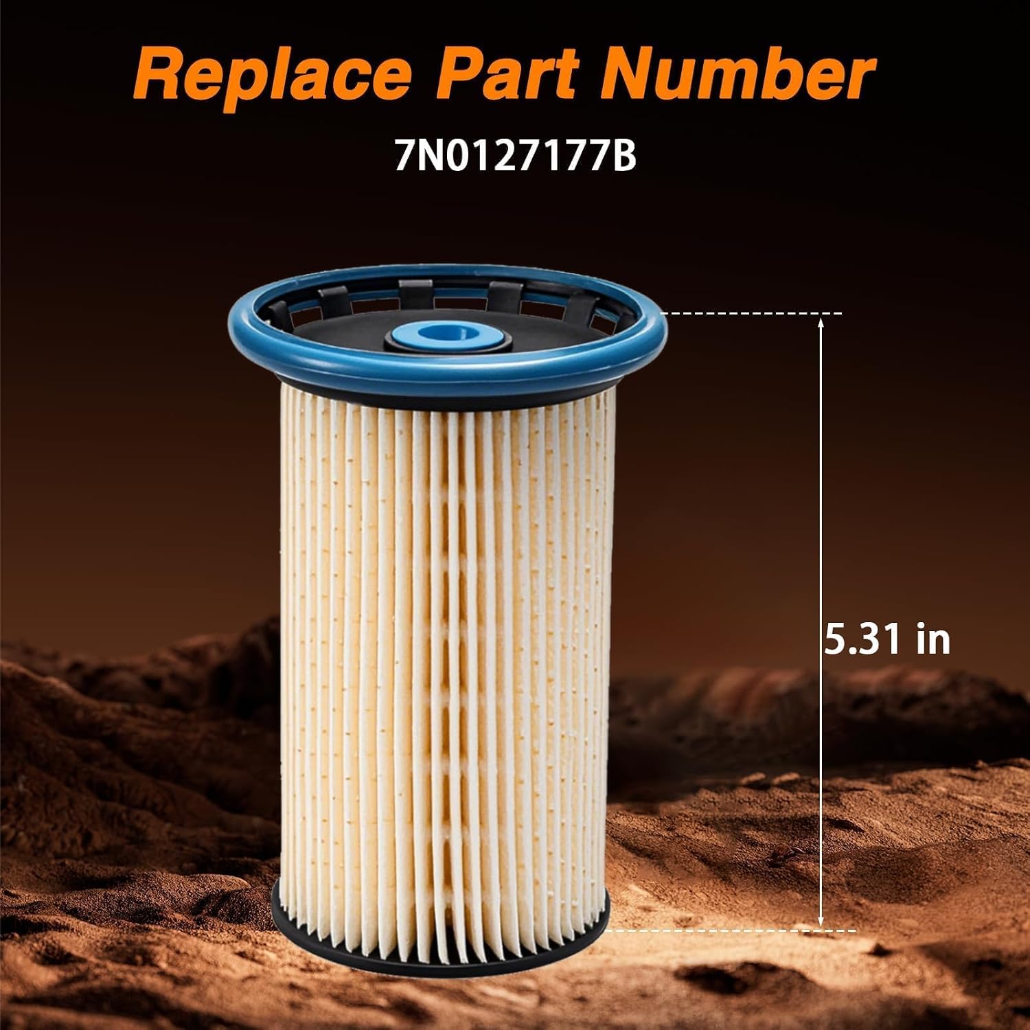 3-Layer Diesel Fuel Filter Compatible with Volkswagen Passat 2.0L Diesel Engine Volkswagen TDi 2012-2014 Replace#: 7N0127177B 7N0127177 PU8008