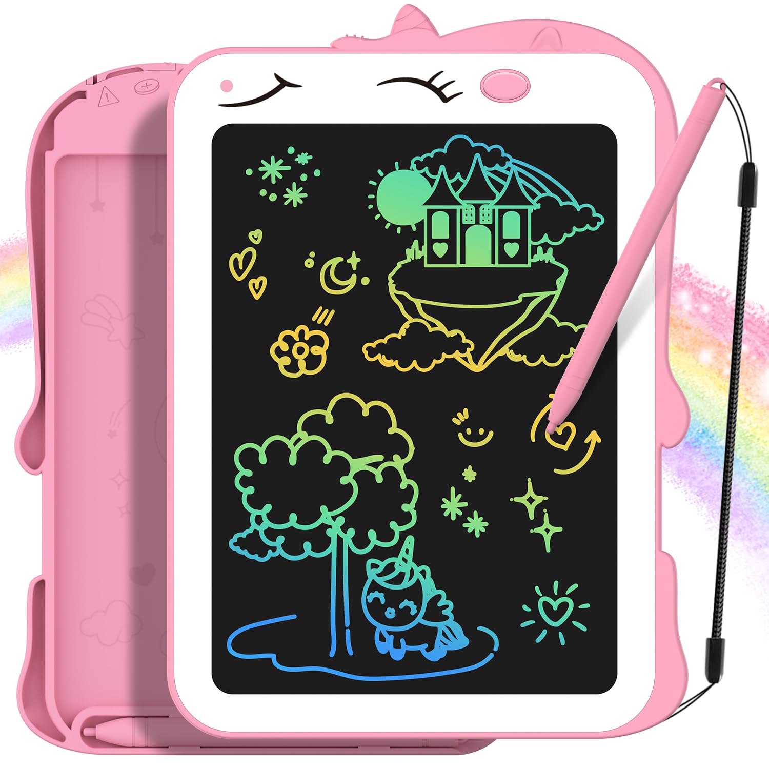 LCD Writing Tablet for Kids, 8.5 Inch Colorful Doodle Board Drawing Tablet, Unicorn Toy for 3 4 5 6 7 8 Year Old Girls & Boys Learning & Birthday Gift, Toddler Girl Toys Travel Essential