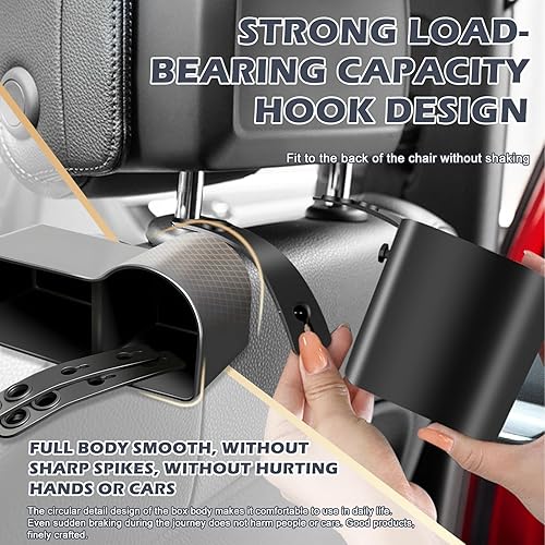 Miniatura 3 de Soporte de comida para asiento trasero de automóvil, soporte para reposacabezas negro, soporte para tazas doble, organizador de respaldo de asiento