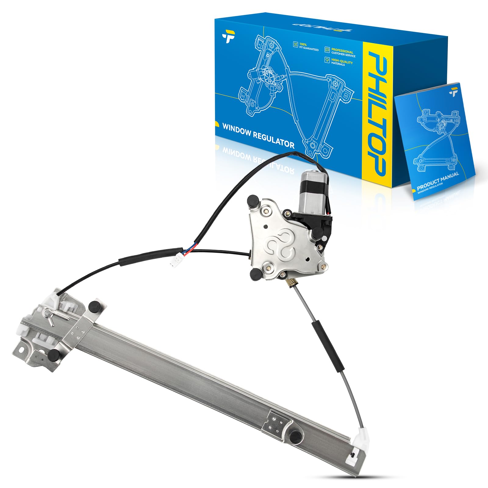 PHILTOP Front Left Driver Side 741-740 Power Window Regulator w/Motor