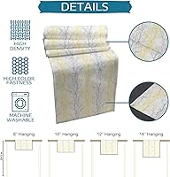 Vista 7 de Camino de mesa Forest Branch de 36 pulgadas de largo, algodón y lino, bufandas de arpillera, cocina, cena, cafetería, decoración de mesa