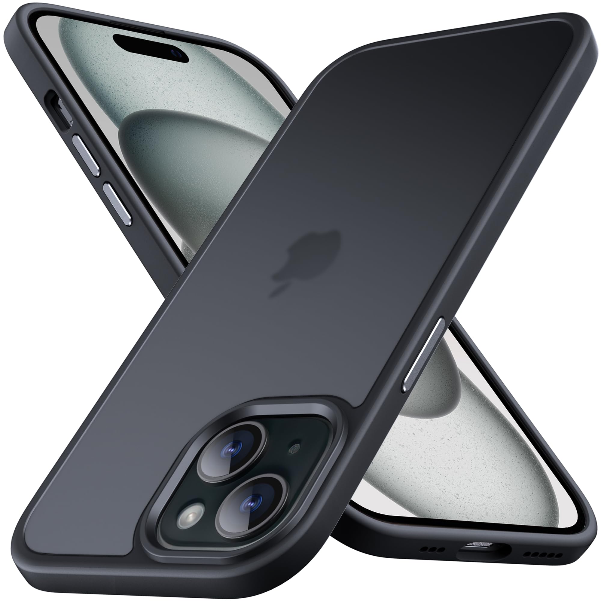 Anqrp Designed for iPhone 15 Case, [Support Wireless Charging] Soft Silicone Slim Anti-Scratch Phone Case Cover for iPhone 15 6.1 inch, Black