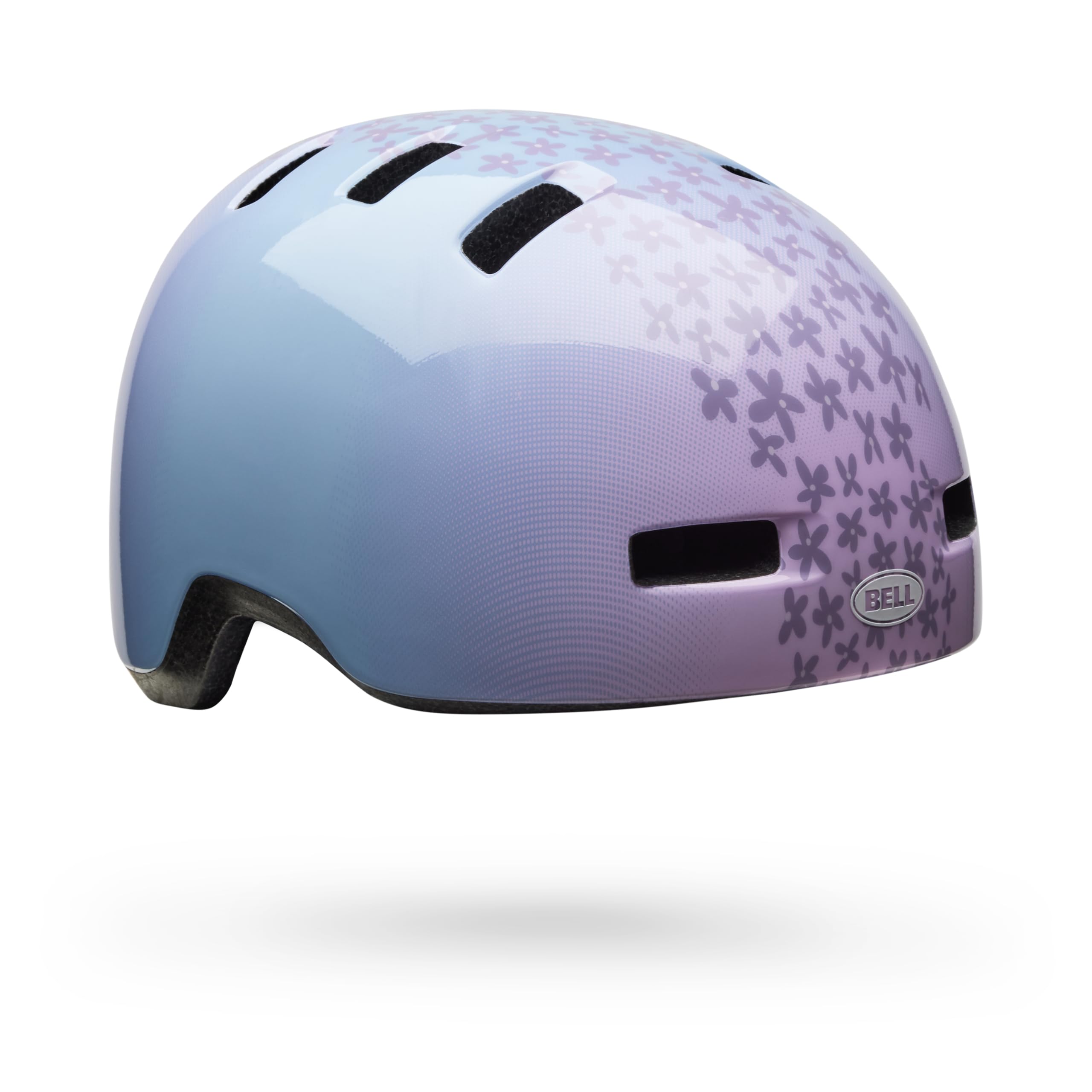 Bell Lil Ripper Daisy Ce Kids Helmet, Compact Shell, Adjustable Fit System, No-Pinch Buckle, Fun Graphics, Safe for Trailers & Bikes, Color: Light Blue, Size: UT